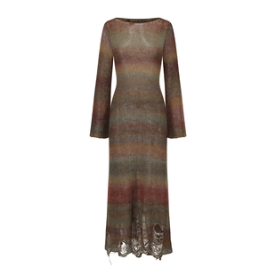 SWAYING 26早春 条纹渐变浮线连衣裙