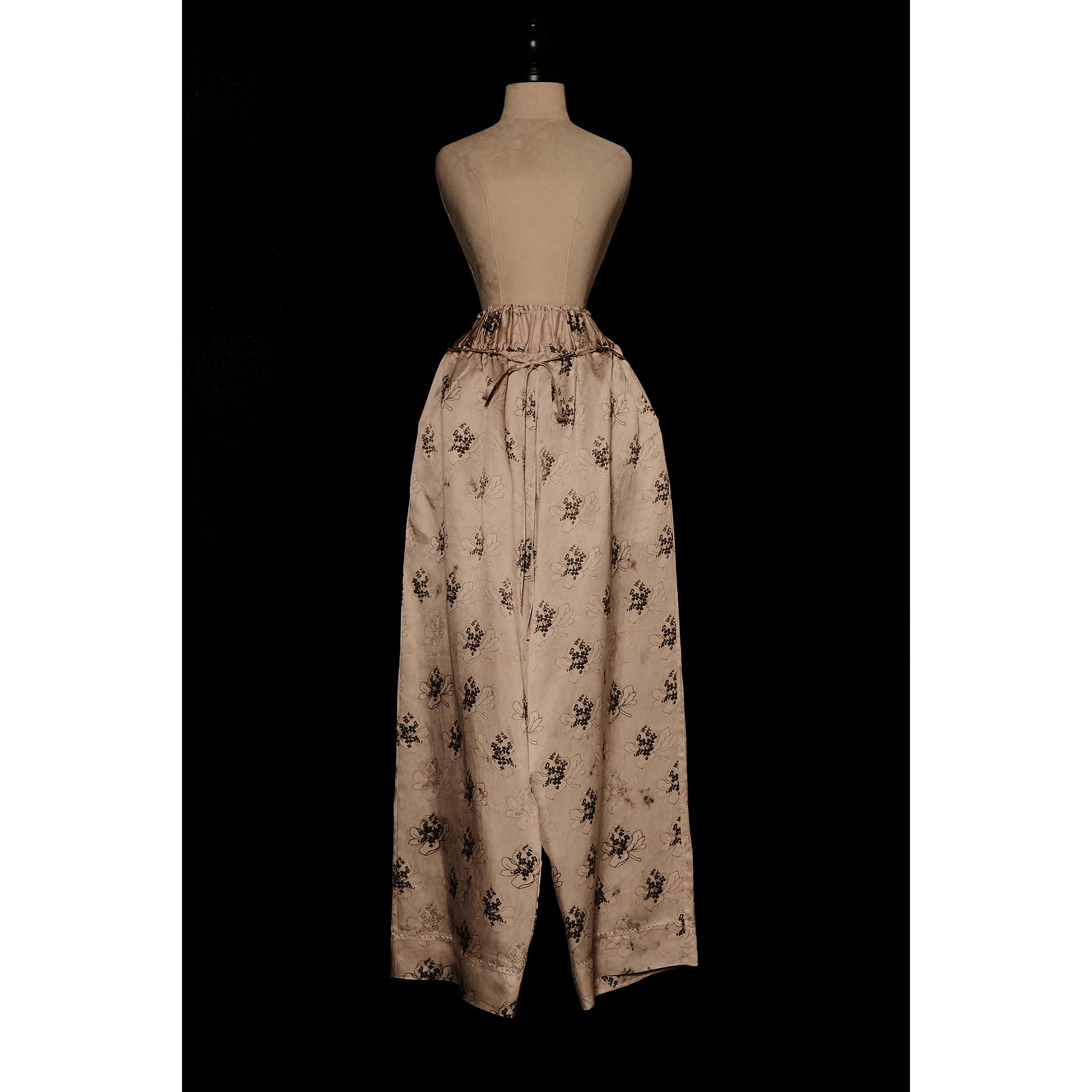 Mutedance 25秋冬 松紧宽腰系绳休闲裤系列花染