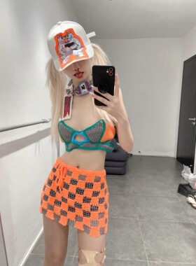 NAN KNITS 手钩方格迷你短裙   common place 品牌集合店