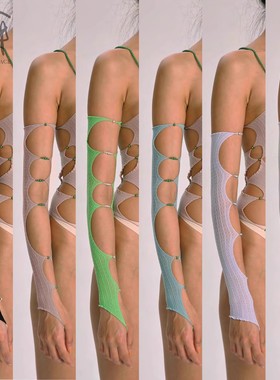 Rui Zhou R004袖套系列 水晶珍珠单臂袖套