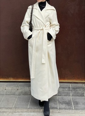 70%OFF OUDE WAAG 白色肌理双面尼毛呢外套