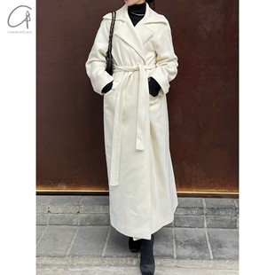 白色肌理双面尼毛呢外套 WAAG 70%OFF OUDE