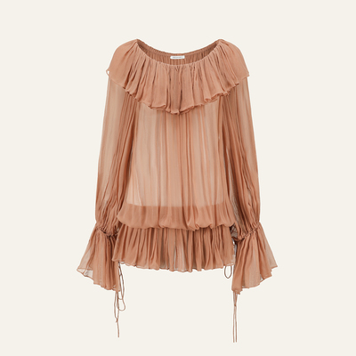 INTO THE EAST 26春夏 花边领下摆抽绳上衣衬衫