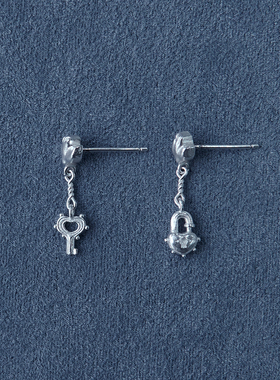 SALE E PEPE 纯银心锁耳环