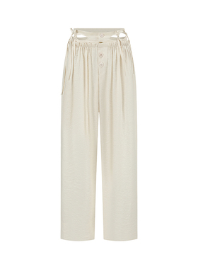 RUI built 26春夏 麻感真丝镂空休闲裤