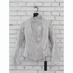 羔羊皮 isaac 高领不对称褶皱皮夹克 25秋冬 法国 sellam