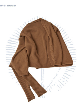 o cloche code 羊绒绑带斜肩毛衣