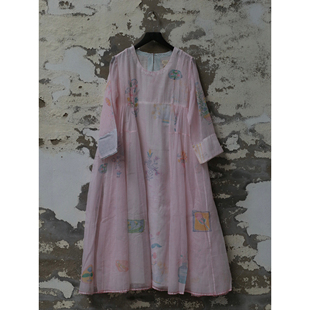 EKA 圆深领可调节细肩带层次褶皱连衣裙