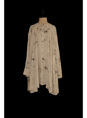 Mutedance 25秋冬 圆领长袖宽松上衣衬衫 花染