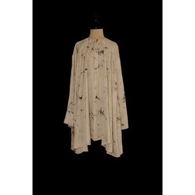 Mutedance 25秋冬 圆领长袖宽松上衣衬衫 花染