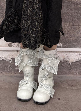 VeniceW 蕾丝麻布靴