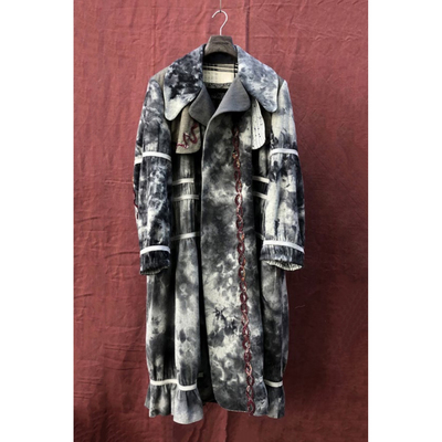 翻领双面穿墨染长羊毛外套大衣