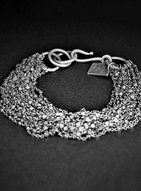 GOTI 斑铜矿晶体手链 925银 BR1061 意大利 工匠