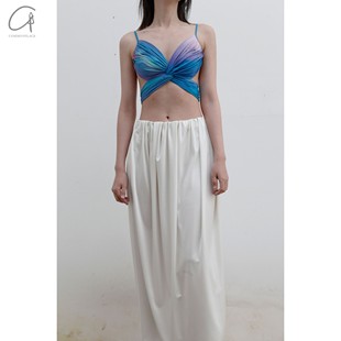 印花扭结吊带抹胸 WAAG 铜氨丝 OUDE 70%OFF