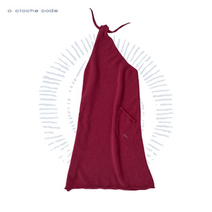 o cloche code 羊绒斜肩系带连衣裙