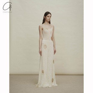 40%OFF 钩针拼接吊带长裙 SWAYING