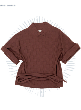 o cloche code 25秋冬 方块格纽结上衣/阔腿长裤美利奴羊毛针织