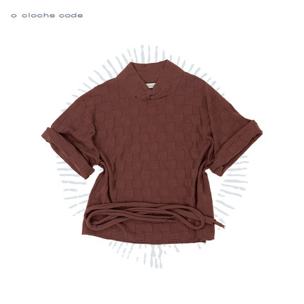 o cloche code 25秋冬 方块格纽结上衣/阔腿长裤美利奴羊毛针织