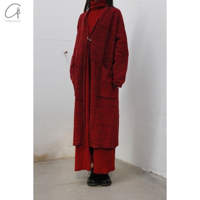 初剪羊毛长款宽松针织衫