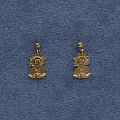 SALE 镀金酒神耳环 纯银 PEPE