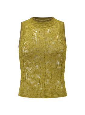 OUDE WAAG 26春夏 镂空绞花真丝针织背心