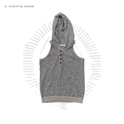 o cloche code 26SS 条纹连帽背心