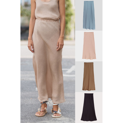 亚麻布双层半身裙葡萄牙