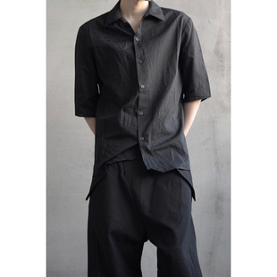 中袖 上衣 意大利手工 70%OFF common 丝棉衬衫 暗黑 place A1923