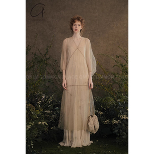 手作 挂脖真丝方格连衣裙 40%OFF Mutedance