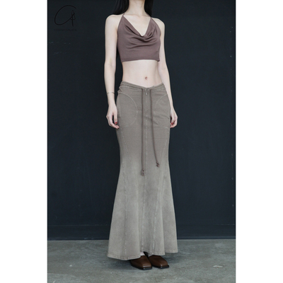 OUDE WAAG  水洗针织鱼尾半裙