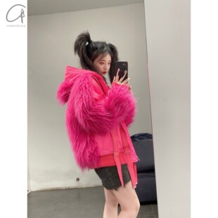 80%OFF WALTER VAN BEIRENDONCK 骚粉长绒棉服外套 可安插枕头