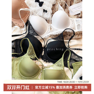 法式镂空缎面内衣套装软钢圈小胸显大文胸聚拢上薄下厚性感水钻