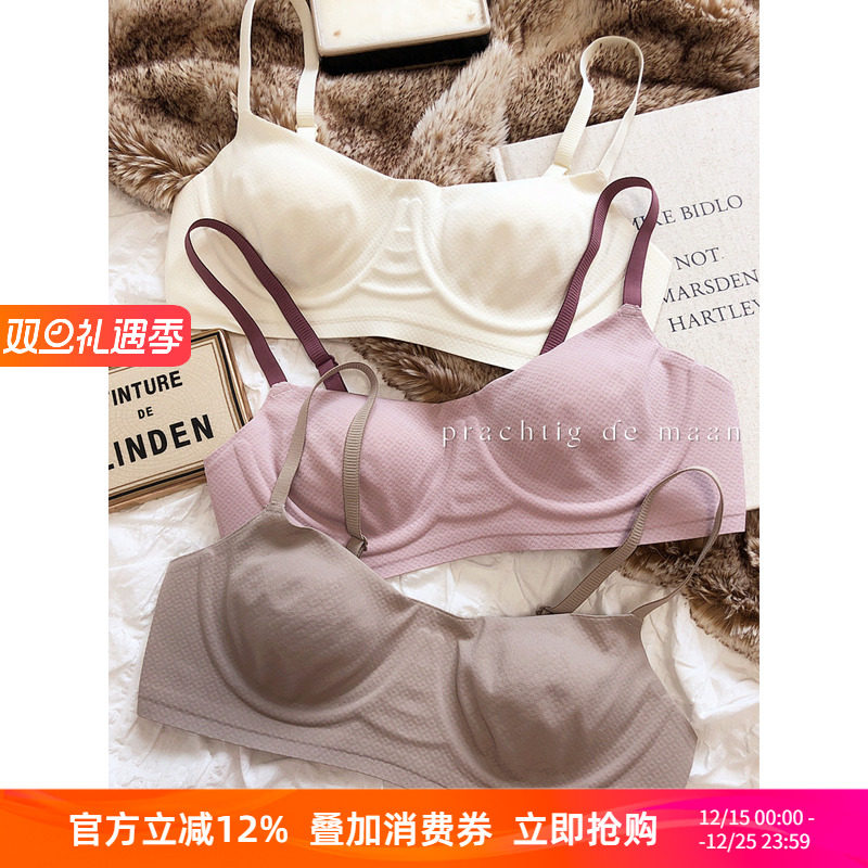 简约无钢圈大胸显小内衣女文胸