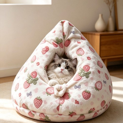 牛奶绒新年纯手工diy冬季加厚鸡屁股猫窝粽子保暖猫咪可爱可拆洗
