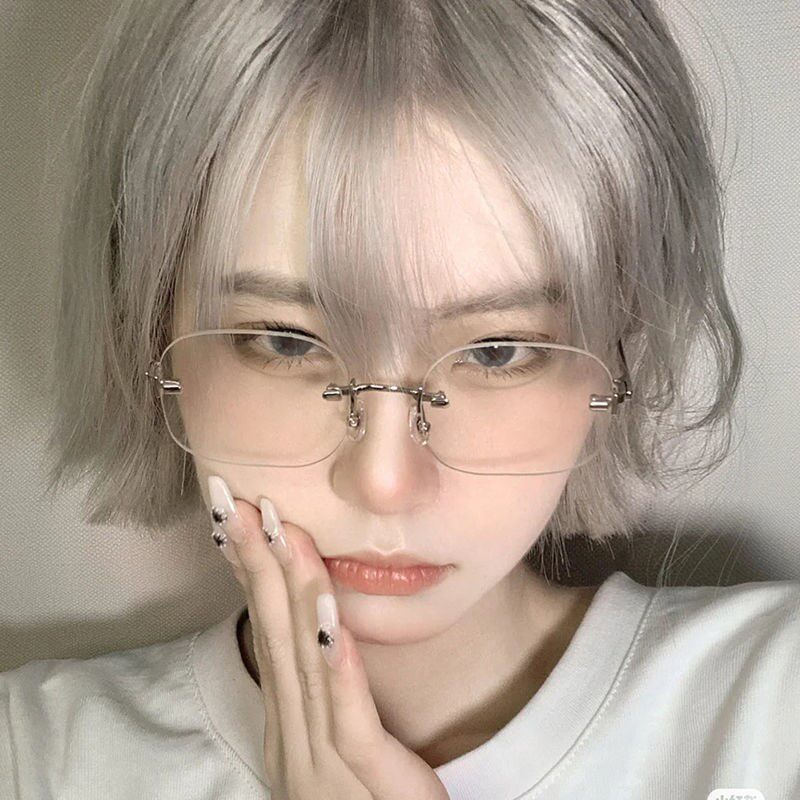 超轻素颜无框眼镜纯欲