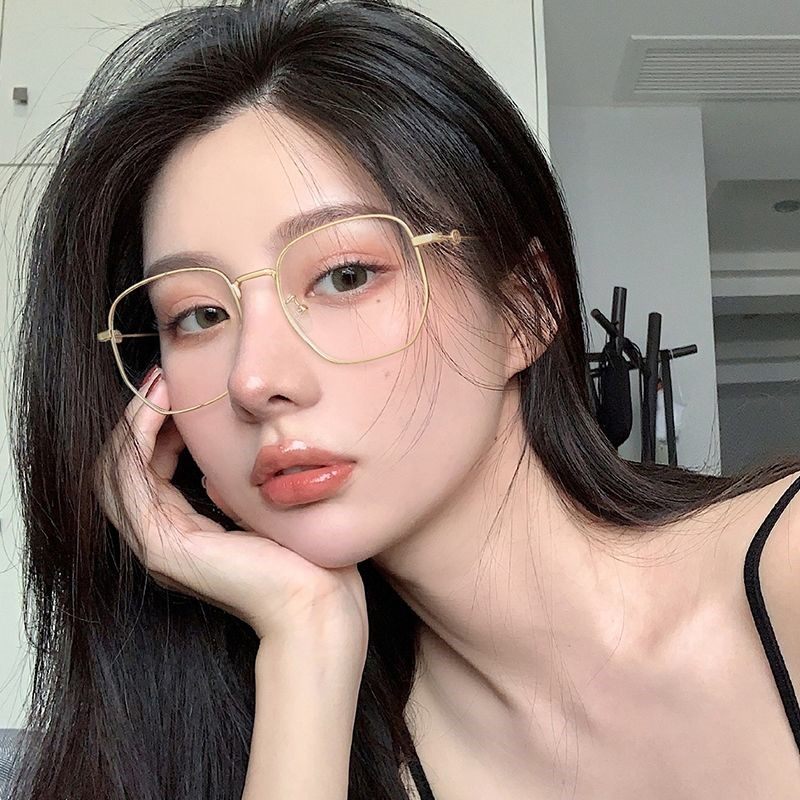 显瘦大框金丝边可配近视眼镜