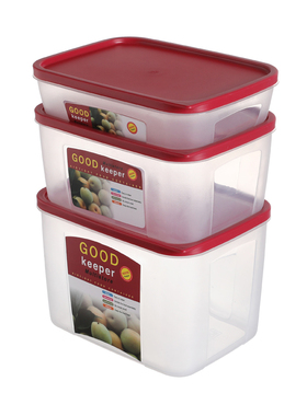 2114三件套抗菌保鲜盒套装塑料冰箱专用收纳盒水果便当盒密封盒