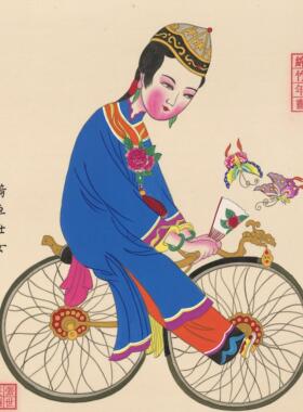 张世英手绘传统年画｜仕女图 茶室家居装饰挂画