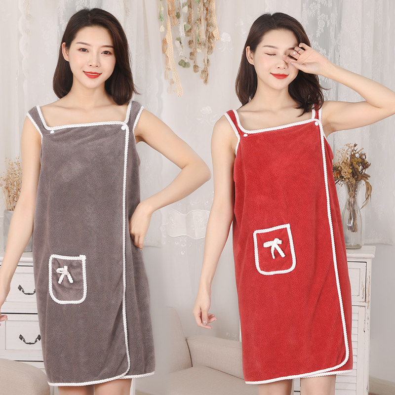 美容院浴裙可穿浴巾浴袍抹胸裹胸成人女浴巾性感比纯棉柔软吸水