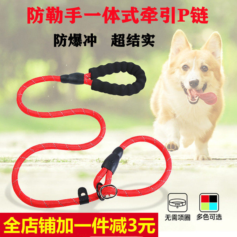 宠物p链训犬用品大型犬狗狗牵引绳遛狗绳子防爆冲狗链中型小型犬 扬州宠爱一生宠物用品厂 淘优券