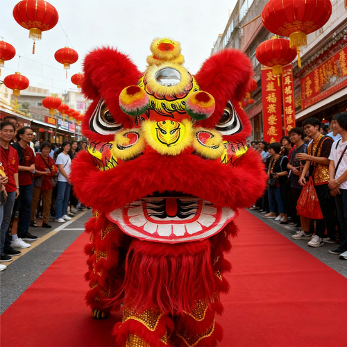 舞狮道具南狮双人狮羊毛狮广东狮澳洲羊毛舞狮表演狮单狮头演出狮