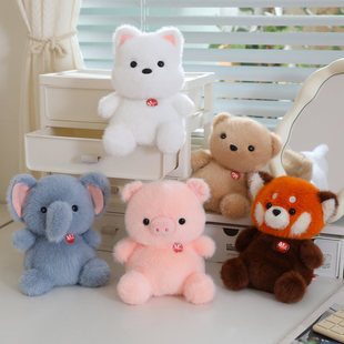 桌伴娃娃可爱大象小兔子猪猪毛绒玩具小公仔水豚企鹅小浣熊玩偶
