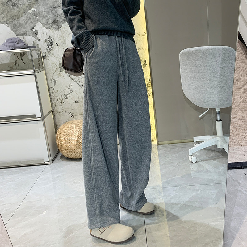 云绒醋酸羊毛裤！保暖加绒显瘦抽绳休闲裤女秋冬毛呢直筒阔腿长裤,女装/女士精品,休闲裤,淘宝优惠券,粉丝福利购,淘宝优惠卷