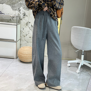 新宽松长裤 清仓特价 女秋季 阔腿抽绳运动休闲裤 遮胯显瘦弯刀卫裤