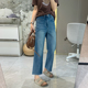 高腰显瘦九分直筒裤 新款 女2026早春季 怒推小个子四面弹直筒牛仔裤
