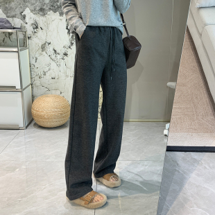 运动裤 加绒窄版 女抽绳厚款 巨显瘦秋冬保暖阔腿深色休闲裤 直筒裤