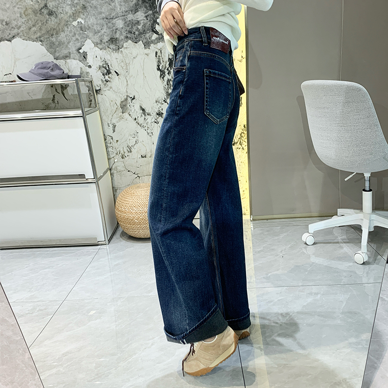 大长腿四面弹加绒窄版阔腿裤