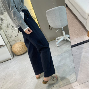 子 女高腰宽松显瘦小个子九分裤 怒推4色 早春亚麻弹力哈伦休闲裤