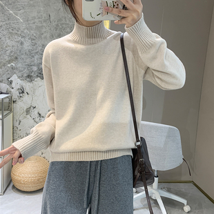 纯色毛衣 女春保暖内搭打底衫 6色抗起球羊毛衫 加厚高领套头针织衫