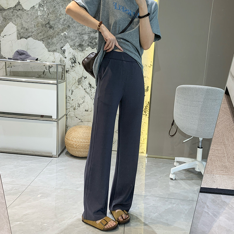 【版型天菜】莱赛尔弹力窄版休闲裤女春季垂顺高腰显瘦直筒长裤子